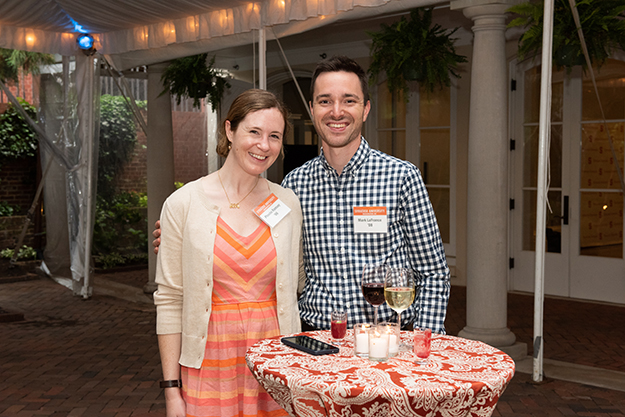 Guests enjoying the outdoor reception at the Decatur House
